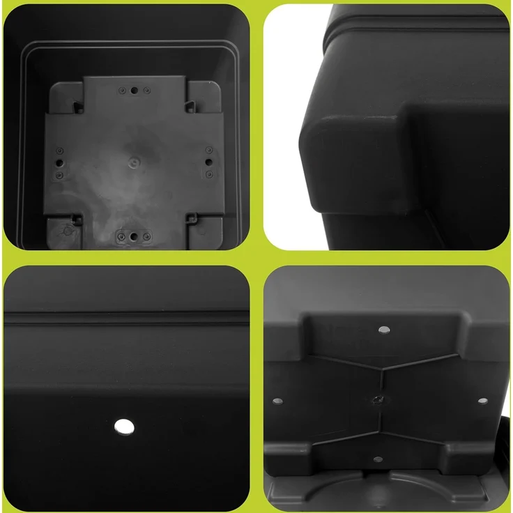 2friends Blumentopf 2er Set Pflanzkübel Groß Außen (40x40 cm inkl. Untersetzer), Blumentopf Gross für Terrasse und Garten in Anthrazit – Bild 8