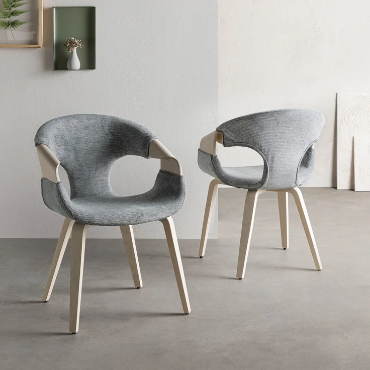 Polsterstuhl 55 x 56 x 80 grau EMILIA #01 – Bild 2