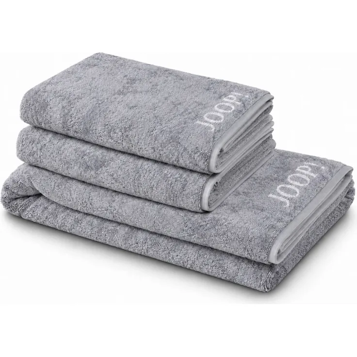 JOOP! Handtuch Duschtuch Set 3-teilig 1600-76 Classic silber weiß