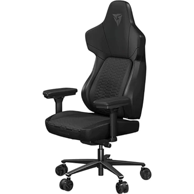 ThunderX3 CORE Racer Gaming-Stuhl, Ergonomisch, SYNC6 Sechsfache Verstellbarkeit, CORED.RDY 360 Technologie, Abnehmbares Kopfstützenkissen, Vielseitige 3-in-1 Fußstütze, Schwarz – Bild 1