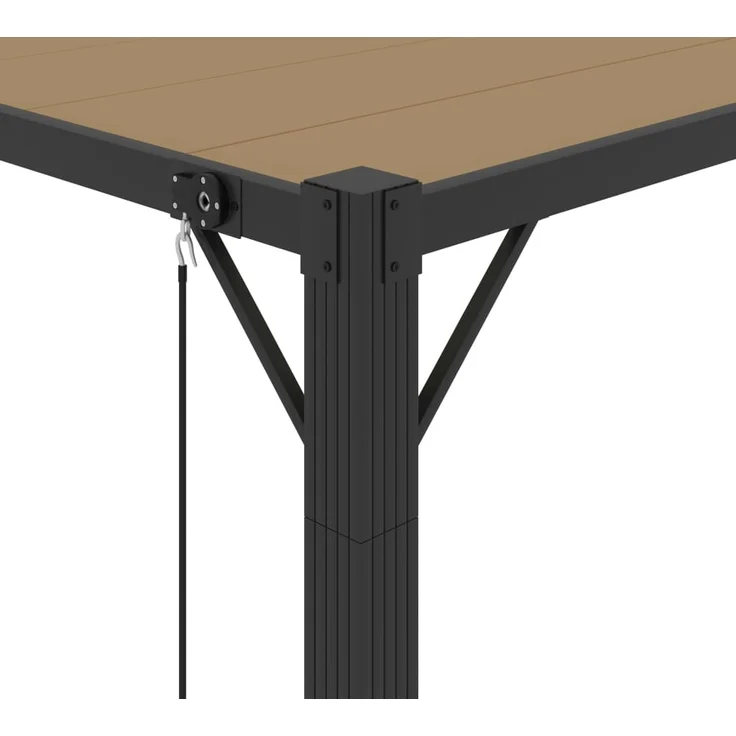 vidaXL Pergola mit Lamellendach 3x3 m Taupe Stoff und Aluminium 313925 – Bild 6