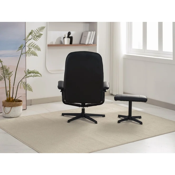 Relaxsessel mit Hocker HWP58-SCH schwarz – Bild 5