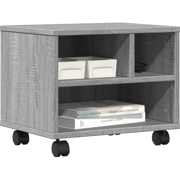 vidaXL Druckerständer mit Rollen Grau Sonoma 41x32x34,5 cm 840616 – Bild 3
