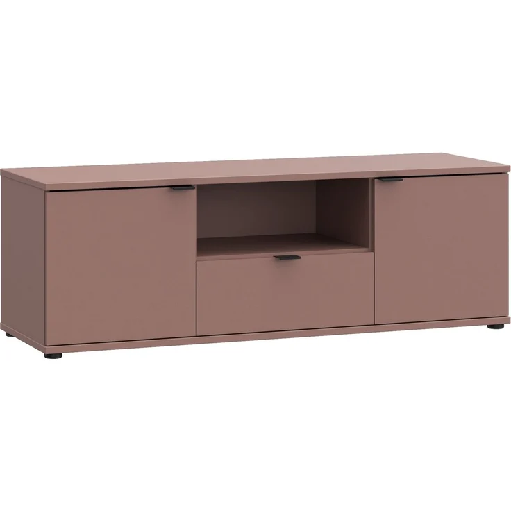 Lowboard >GANYMEDE< 2 Türen, Schublade, Fach, terrakottafarbig - 129,8x43,9x41,3cm (BxHxT) – Bild 4