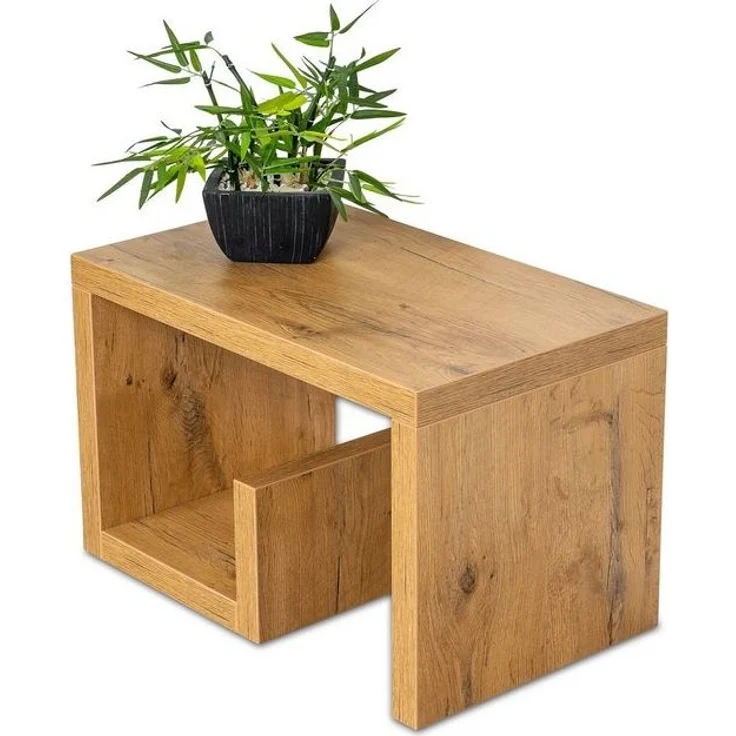 Levandeo® Couchtisch, levandeo Couchtisch Gustav Holz 59x36x36cm Wildeiche Beistelltisch – Bild 4