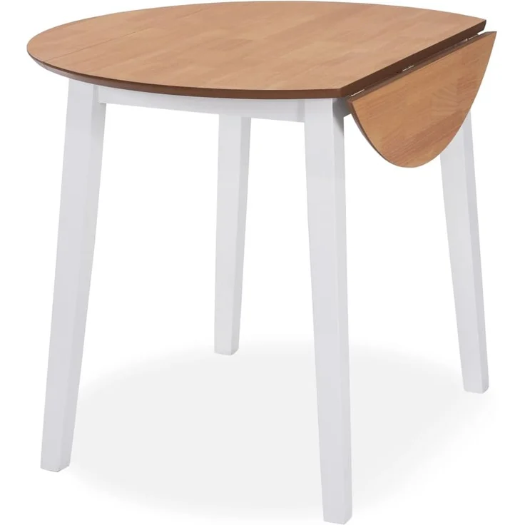 vidaXL Esstisch Klappbar Rund MDF Weiß 245370 – Bild 2