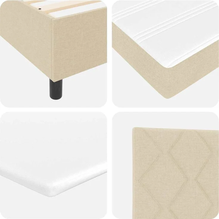 vidaXL Boxspringbett mit LED-Lichtleisten Creme 120 x 200 cm Stoff 3342940 – Bild 11
