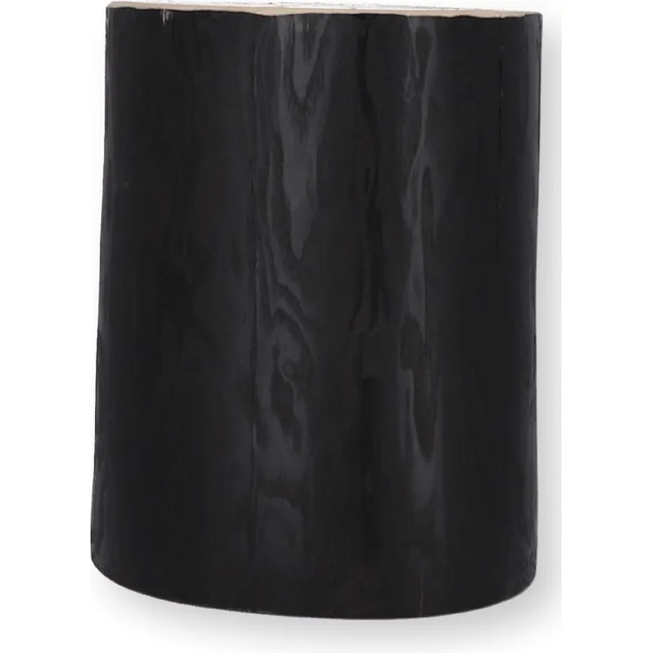 Beistelltisch Block rund, Kernesche massiv, Schwarz, 29 x 29 x 38 cm