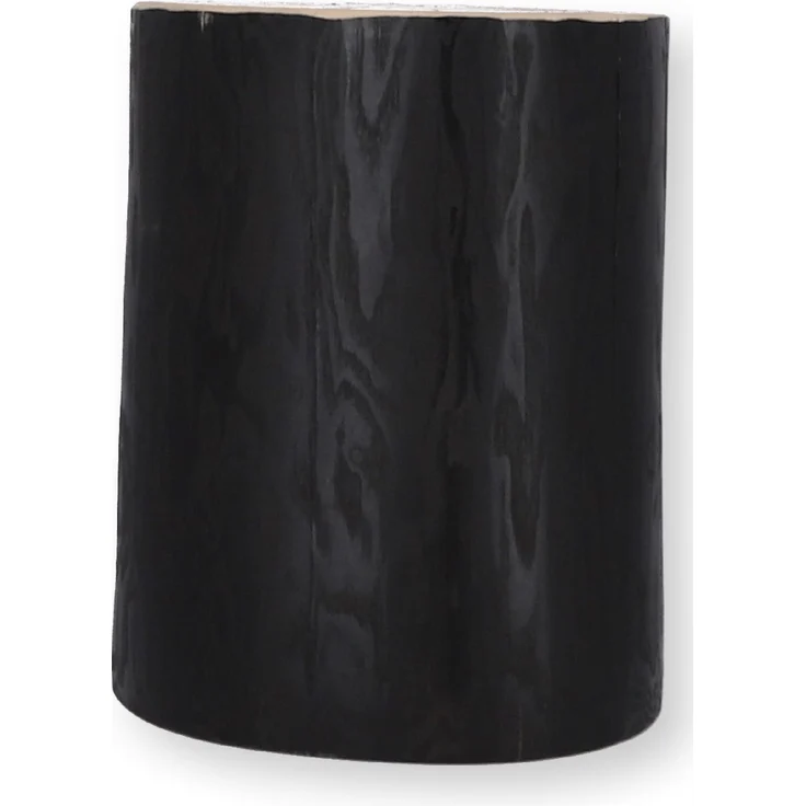 Beistelltisch Block rund, Kernesche massiv, Schwarz, 29 x 29 x 38 cm – Bild 1