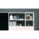 Regalwand TORO 3 weiß Hochglanz lackiert Schwarzglas