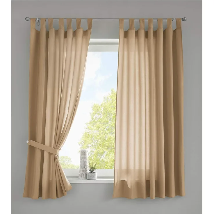 Gardinenbox Vorhang (2 St), Schlaufe, blickdicht, Microfaser, Schal Microsatin »Berlin« Blickdicht Kräuselband Raffhalter 20400N2