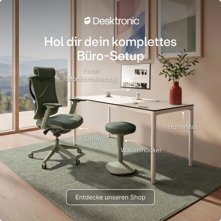 Desktronic Bürostuhl Verstellbarer Ergonomischer SitPro, Grün 3-Dimensional Armlehne, Integrierte 5-Wege-Lendenwirbelstütze – Bild 9