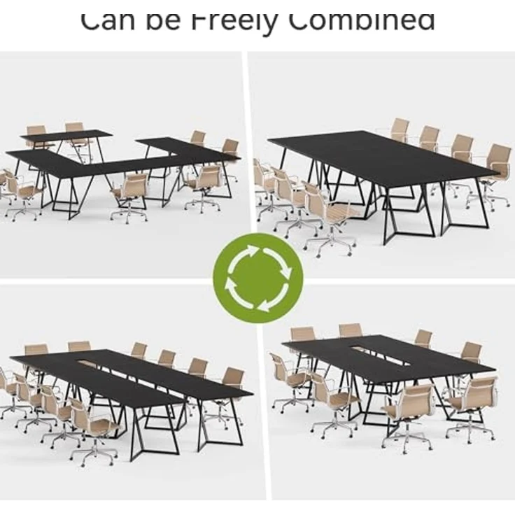 LITTLE TREE Konferenztisch (180 cm) für 8 Personen, Konferenzraumtisch mit Metallgestell – Bild 6