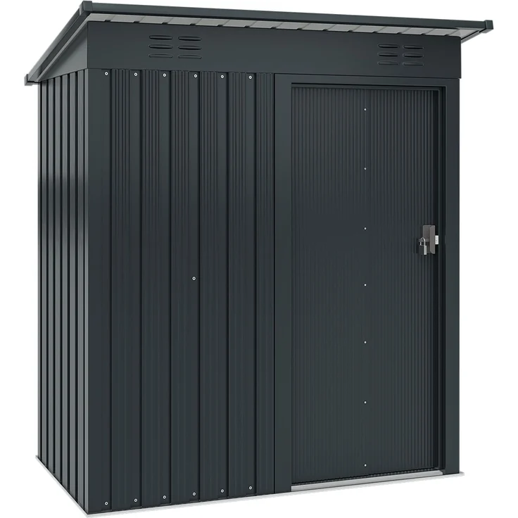 STEELSØN 'Talonix' Gerätehaus Pultdach mit Schiebetür, Stahl, anthrazit, wetterfest, 164x75x184/168 cm, abschließbar – Bild 10