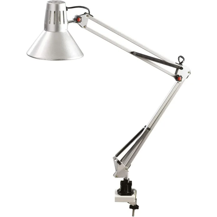 Alco Büroleuchte Metall mit Tischklemme E27 230V für max. 60W silber