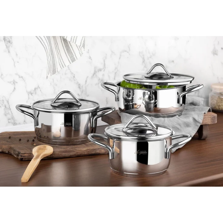 Hermia Concept '55SET015383' Topfset (6-teilig), Silber, Ø 18 cm, 2,400 ml – Bild 1