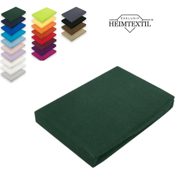 EXKLUSIV HEIMTEXTIL Marke Jersey Spannbettlaken 60 x 120 cm Dunkelgrün 100% Baumwolle Öko - Tex Zertifiziert Bed-Sheet Bettlaken Spannbetttuch Topper Leinentuch
