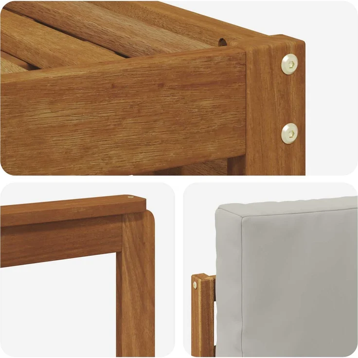 vidaXL Outdoor-Sofagarnitur 7 stk. 6-Sitzer Natur und Hellgrau 3375156 – Bild 6