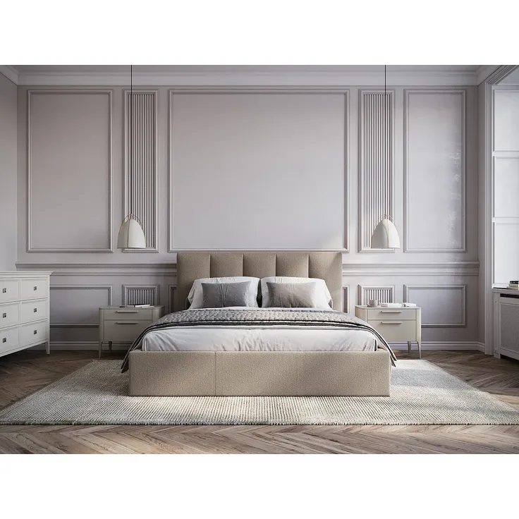 Vente-unique - KILACLO Bett Stoff Schokoladenbraun - B 213 cm x H 106 cm x L 190 cm – Bild 3