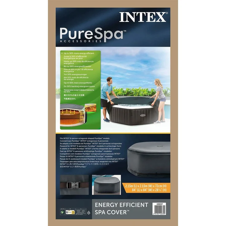 INTEX Spa-Abdeckung Dunkelgrau 211 x 211 cm PVC und PU 42035644 – Bild 4
