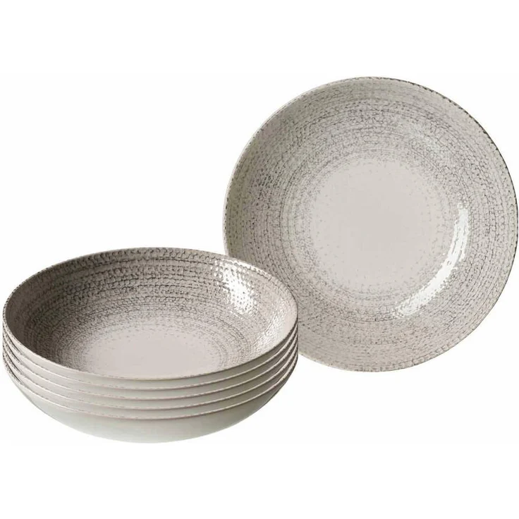 Presotto Suppenteller, Grau, Keramik, Ø 21 cm, spülmaschinenfest, 6er Set