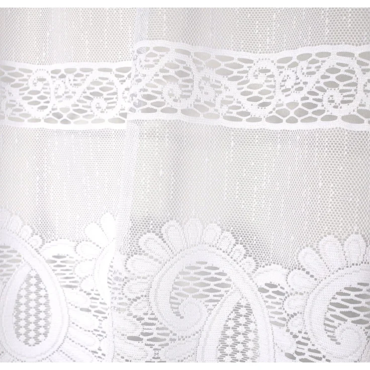 HOME WOHNIDEEN Scheibengardine 022357 Cafehaus LEONORA Jacquard fein, weiß, versch. Größen (1 St), transparent, Polyester – Bild 1
