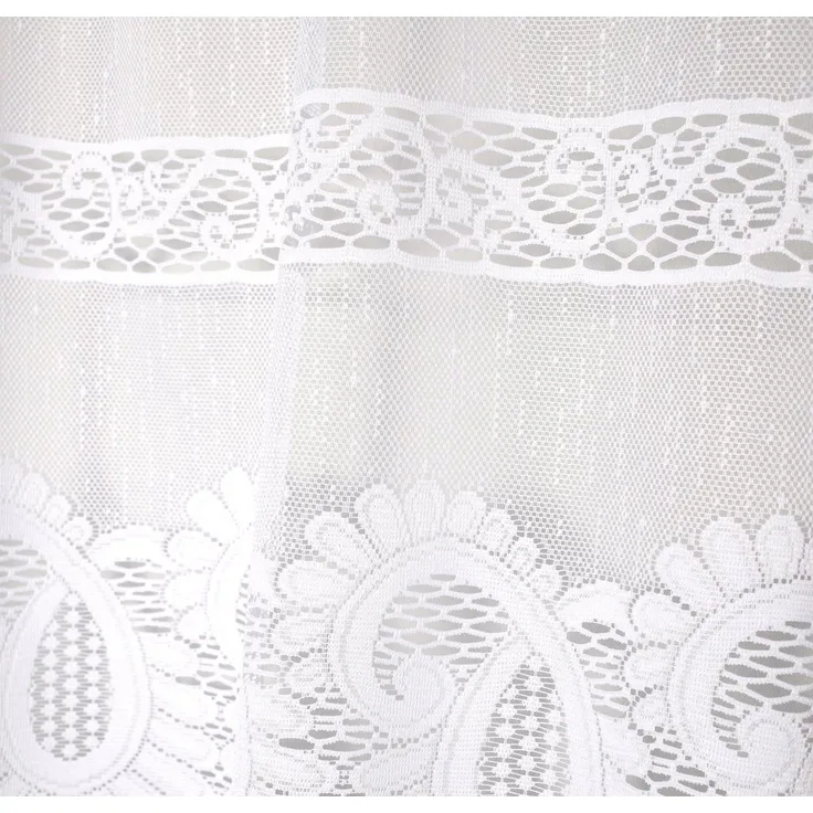 HOME WOHNIDEEN Scheibengardine 022357 Cafehaus LEONORA Jacquard fein, weiß, versch. Größen (1 St), transparent, Polyester