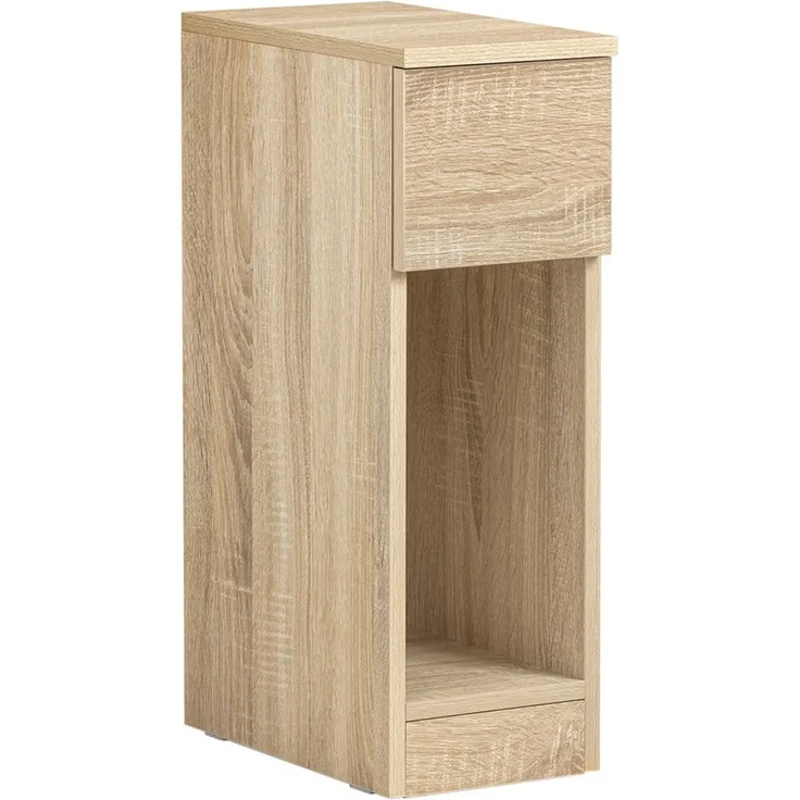SoBuy FBT111-N Nachttisch, MDF, Lackiert, Helle Eiche, 35 x 60 x 20 cm