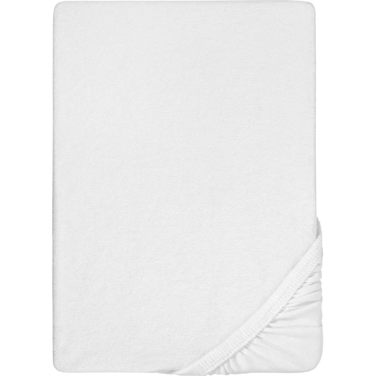 biberna Frottee-Stretch-Spannbetttuch 0012344, weiß, 1x 90x190 cm - 100x200 cm – Bild 5