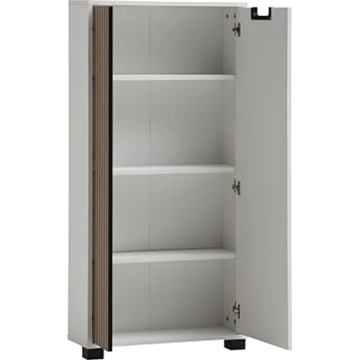 Schildmeyer Flurmöbel-Set Ryker 702065, Schuhschrank, Highboard, Regal, Mattweiß/Akustikpaneel Optik – Bild 3