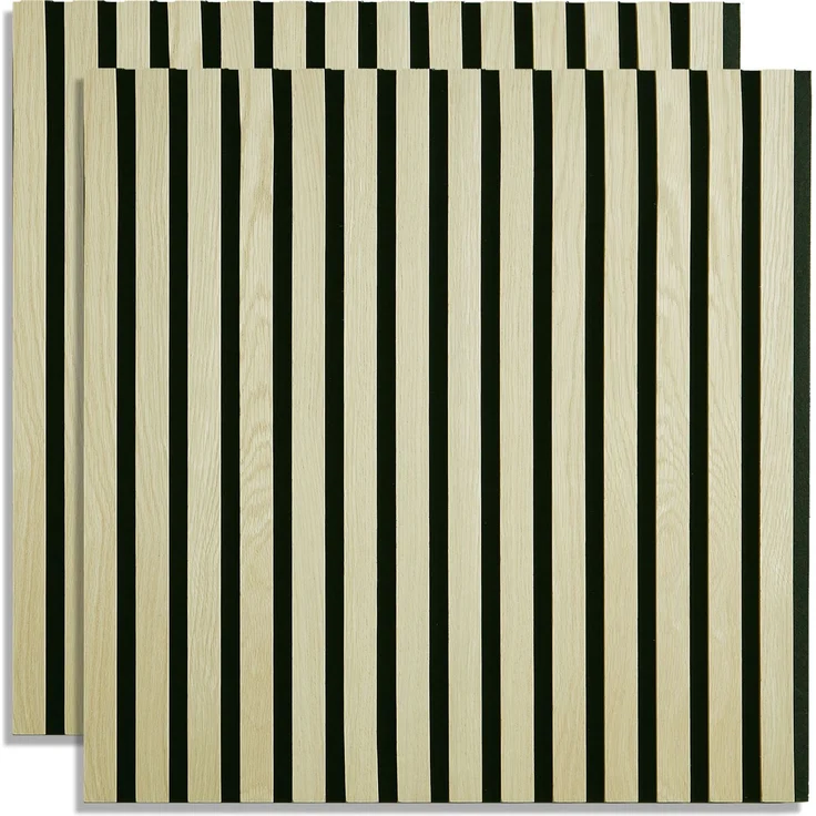 Akustikpaneele Holz 60 x 60 cm 2 Paneele Creme Wandpaneele Deckenpaneele 3D Wandpaneel Wandverkleidung Dekorpaneel – Bild 1