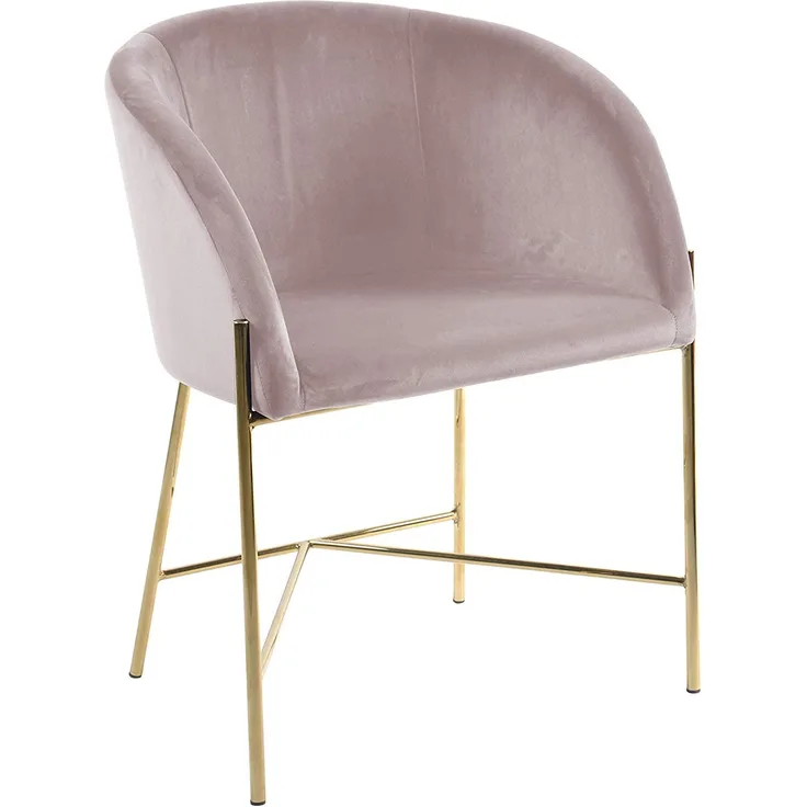 Design Esszimmerstuhl 'Neil' in dusty rose/gold Chrom