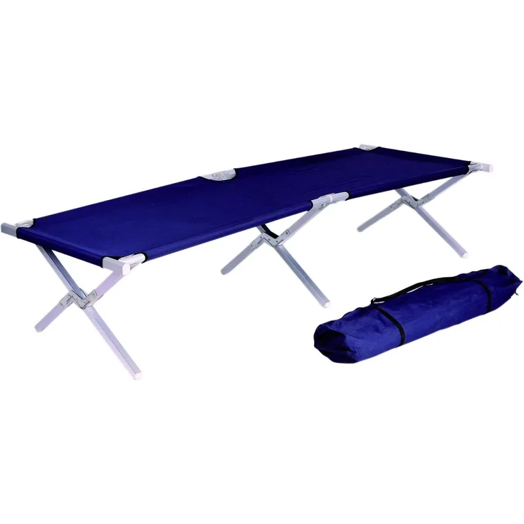 Klappbares Feldbett Campingbett Festivalbett Outdoorbett Liege Gästebett 190 cm dunkelblau