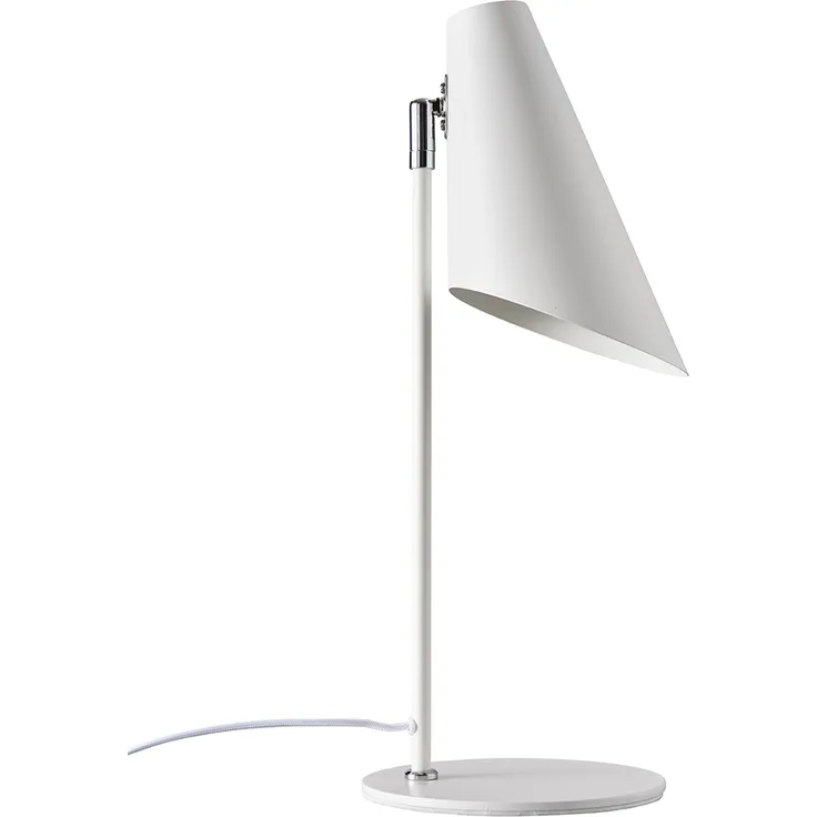Dyberg Larsen Cale, Tischlampe im skandinavischen Design, LED Nachttischlampe in weiß mit flexibler Kabellänge
