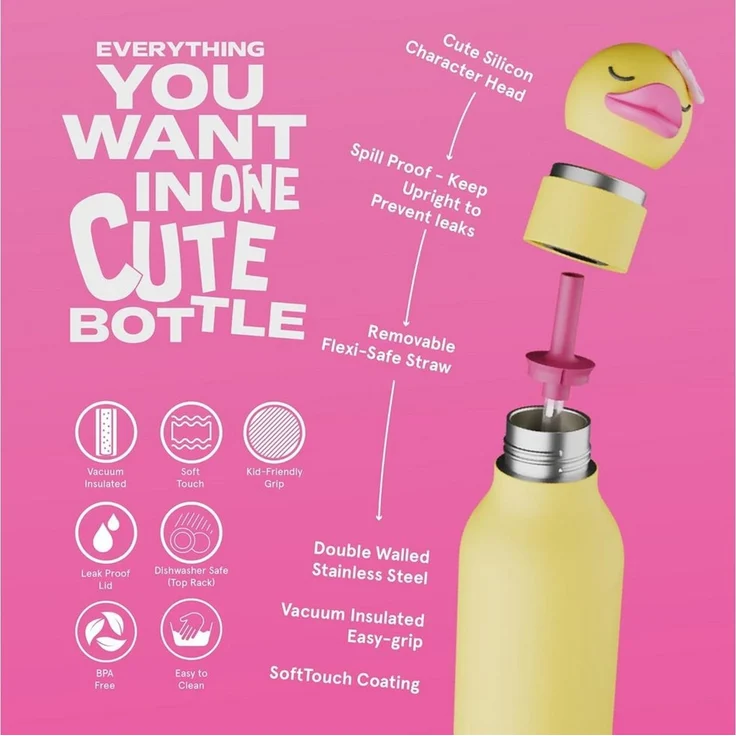 ASOBU Trinkflasche Asobu® Kindertrinkflasche BESTIE mit Strohhalm 460ml – Bild 3