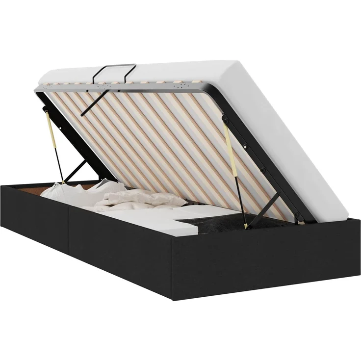 vidaXL Ottoman Bettgestell mit Speicher Schwarz 90 x 200 cm Stoff 3442798 – Bild 2