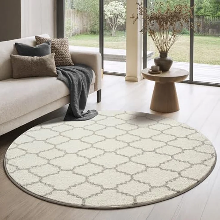 Sanat Teppich Boho 8202, rund, Höhe: 10 mm, Kurzflor, robust, Boho, Scandic, für Fussbodenheizung geeignet – Bild 2
