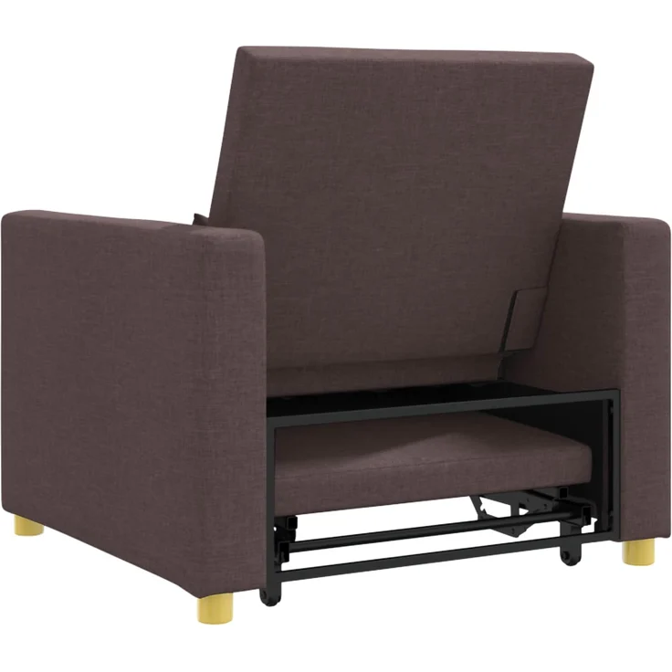 vidaXL Ausziehbare Schlafcouch Einzel Dunkelbraun 90 x 165 x 87 cm 42002688 – Bild 6