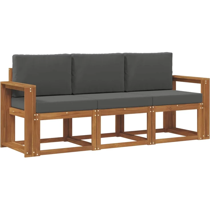vidaXL Outdoor-Sofagarnitur 3 stk. 3-Sitzer Natur und Anthrazit 3365945 – Bild 2