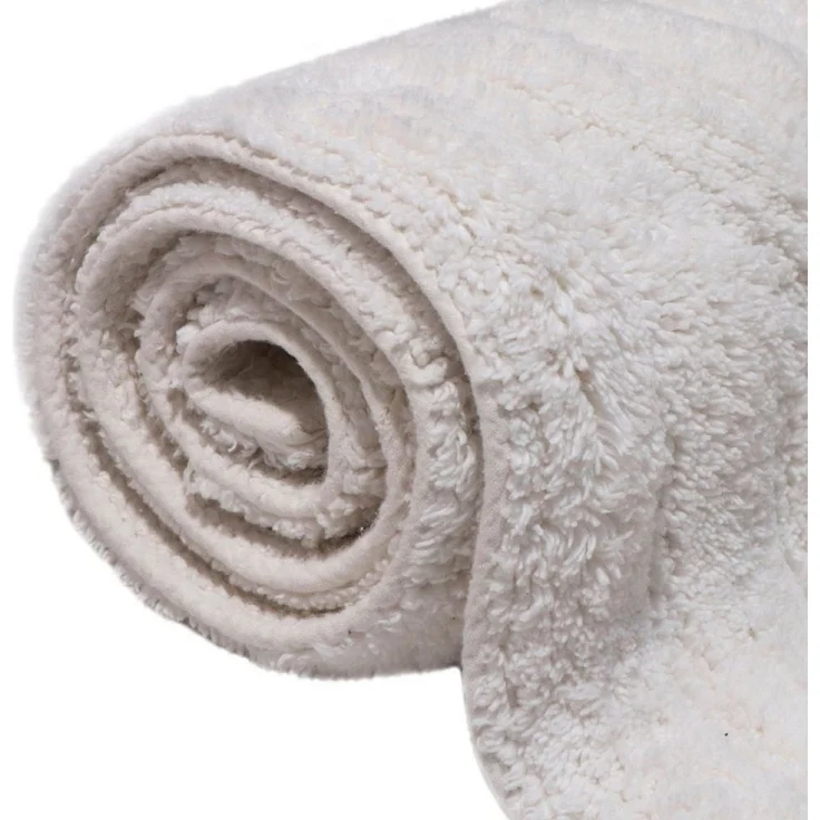 my home Badematte Juna, Badvorleger, Badezimmer Teppich, Zen, Scandi, Boho, Höhe 15 mm, rutschhemmend beschichtet, fußbodenheizungsgeeignet, Baumwolle, halbrund, Baumwolle, Hoch-Tief-Effekt, weich – Bild 2