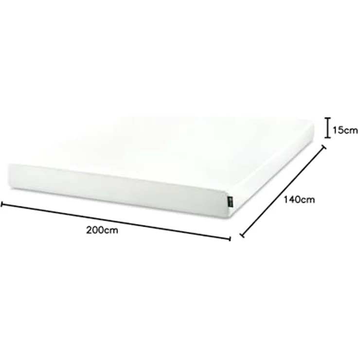 Zinus kühlende Gel Matratze 140 x 200 cm -15cm hoch - 4 Zonen Kaltschaummatratze-Härtegrad H3 - Rollmatratze - Memory-Schaum für ergonomischen Schlaf - Oeko-TEX Zertifiziert – Bild 4