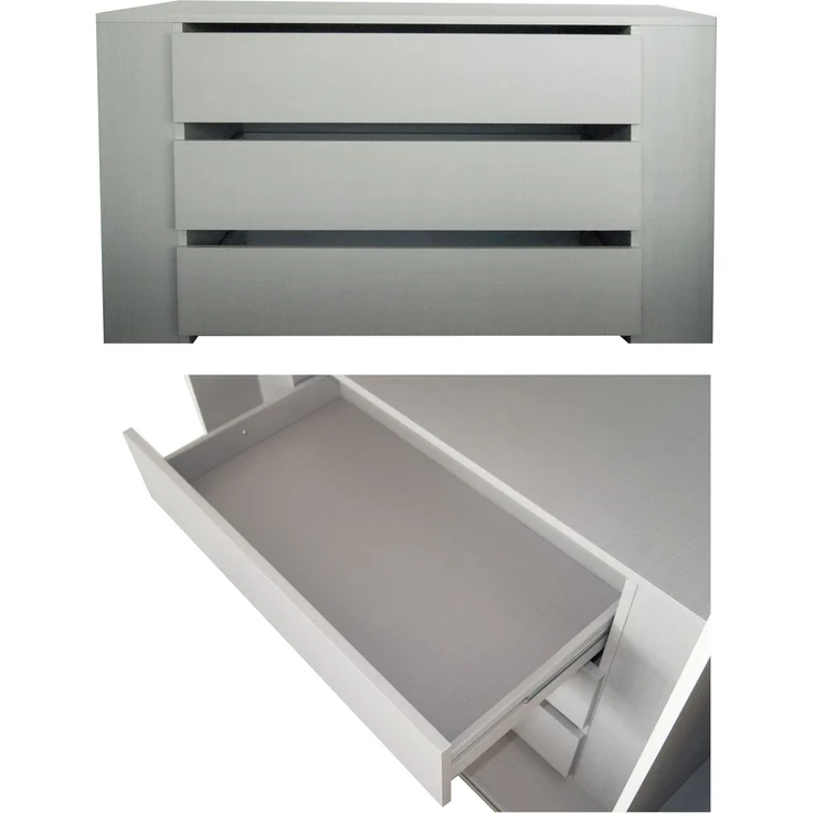 Schwebetürenschrank Kleiderschrank 300 cm Vollausstattung Spiegel Glasfront Weiß – Bild 6