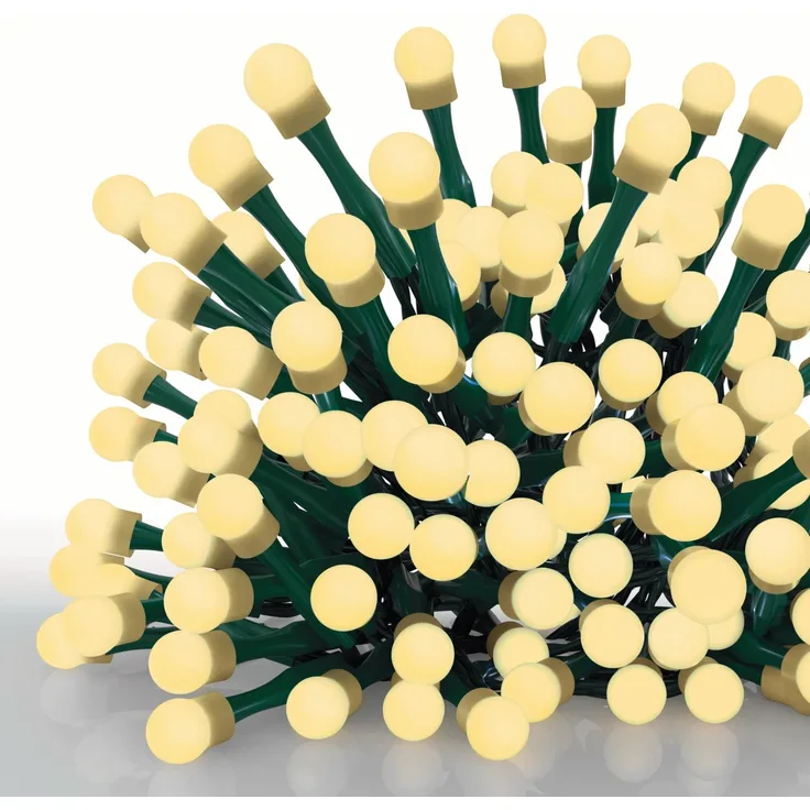 EMOS - LED-Lichterkette mit 200 LEDs in Kugelform, warmweiß - 20m Weihnachtslichterkette für Partys, Weihnachten, Deko - 8 Lichtmodi, 6h Timer, Netzteil, 5m Zuleitung, grünes Kabel - für Haus & Garten