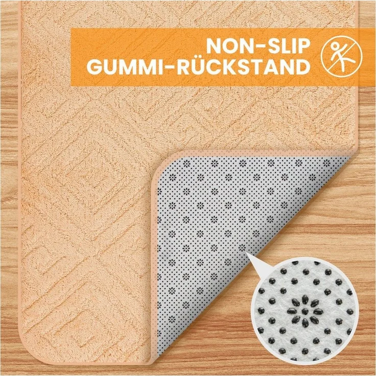 HOMELUX Badematte Badgarnitur 2-teilig mit Ausschnitt, weich & rutschfest, 2BL58, Größe: 50x80 cm+40x50 cm – Bild 3