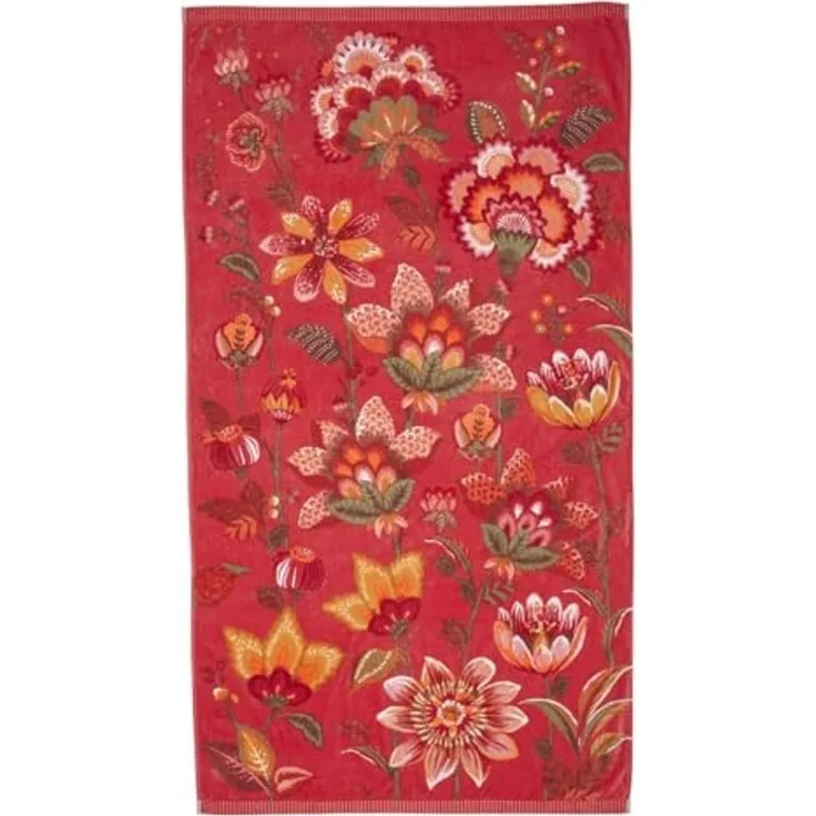 PIP Studio Family Strandtuch Liegetuch 100x180 Sunny rot Blüten Romantik