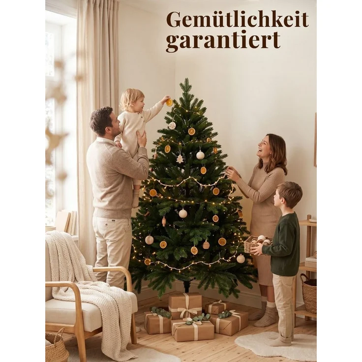 VIVANNO Künstlicher Weihnachtsbaum Polyethylen NORDMANN 120 - 2025 Rund - Ohne Led - 2025, 97x120 cm – Bild 3