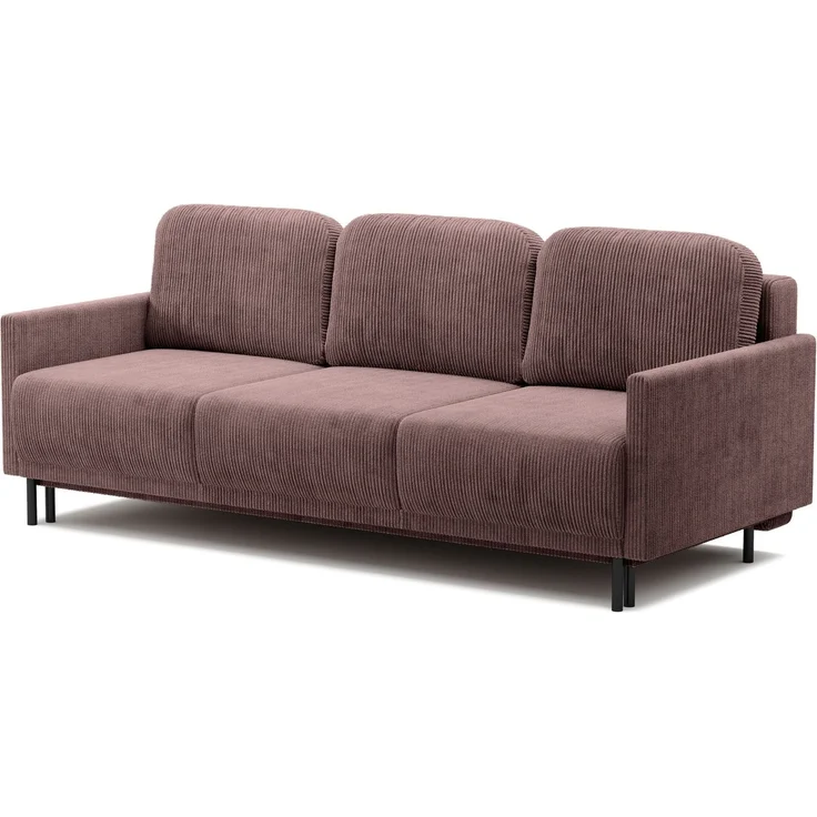 Selsey 'Hamiel' 3-Sitzer Sofa mit Schlaffunktion und Bettkasten, Cord, Lila – Bild 1