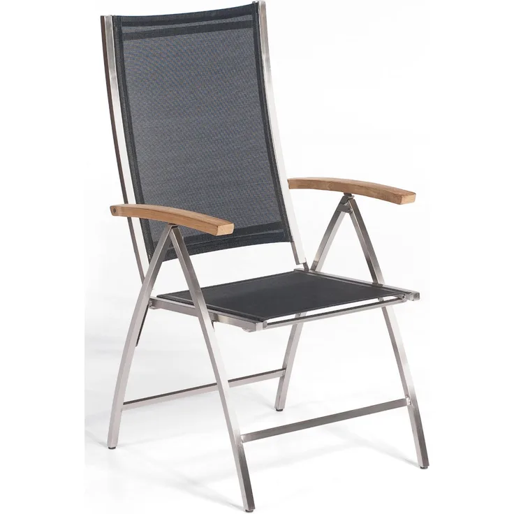 Sonnenpartner Klappsessel Paragon Edelstahl/Textilen schwarz Klapp-Sessel Klappstuhl