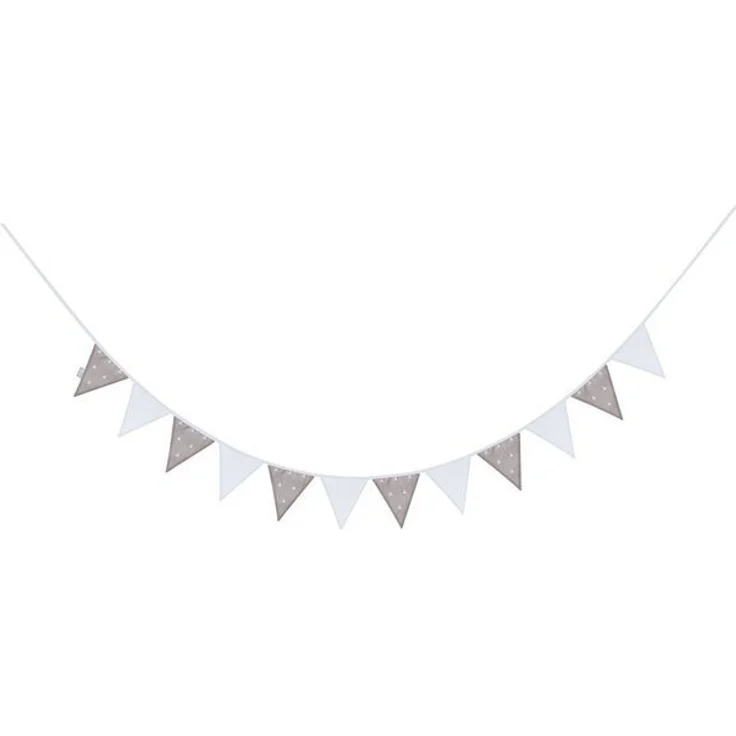 roba Wimpelkette 'Little Stars' - 12 Wimpel (2 m) - Länge der Kette 3 m - Grau / Weiß – Bild 3