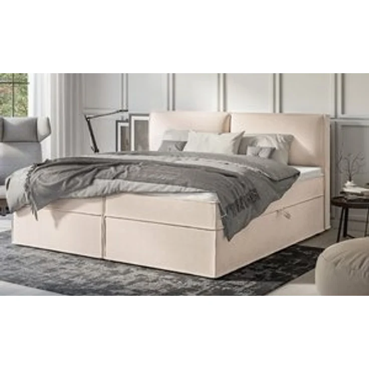S-Style Möbel Boxspringbett Plaza mit Topper und Bettkästen aus Luxusmicrofaser, mit Topper und Bettkasten / zwei Bettkästen (je nach Bettgröße) – Bild 6